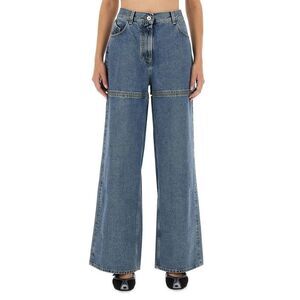 THE ATTICO High-Waisted Wide-Leg Denim Jeans with Seamed Panel Detail Women